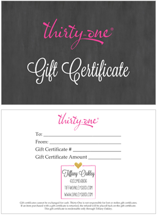 Gift Certificate Thirty-One
